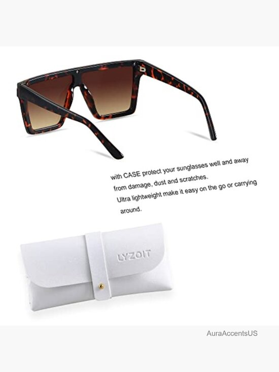 Oversized Square Flat Top Shield Sunglasses UV Protection Rimless main image 5